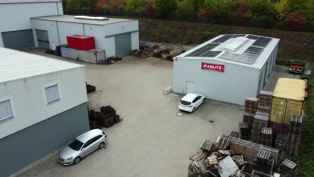 Halls and storage areas on the works site in Lauda-Königshofen