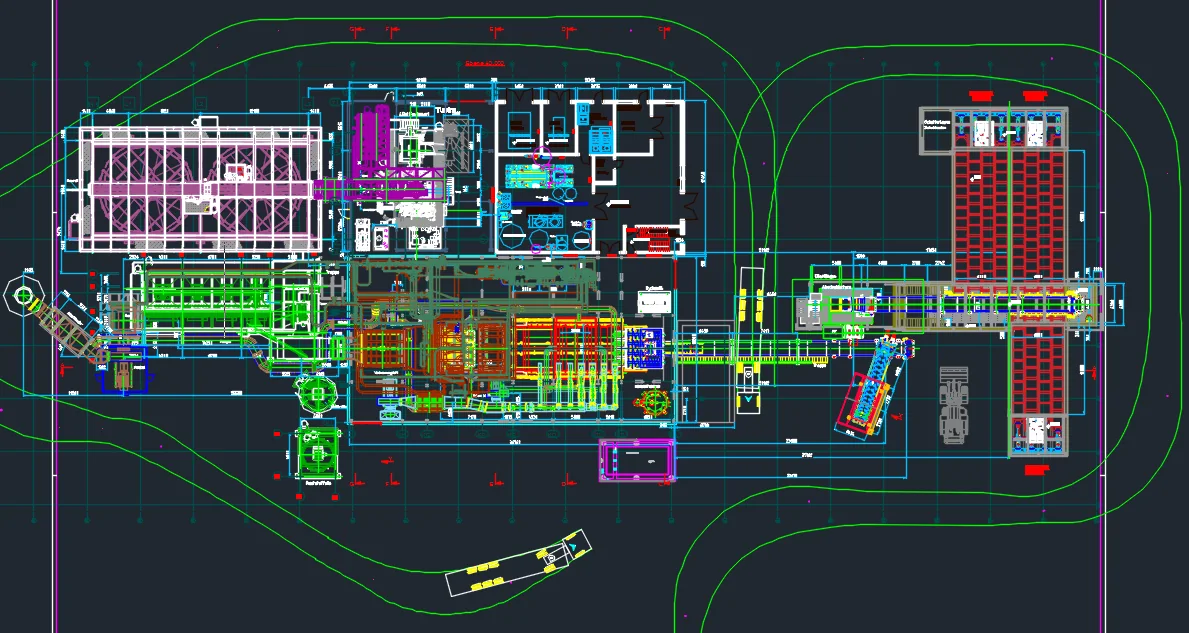 Site plan of the biomass CHP plant in Dollbergen