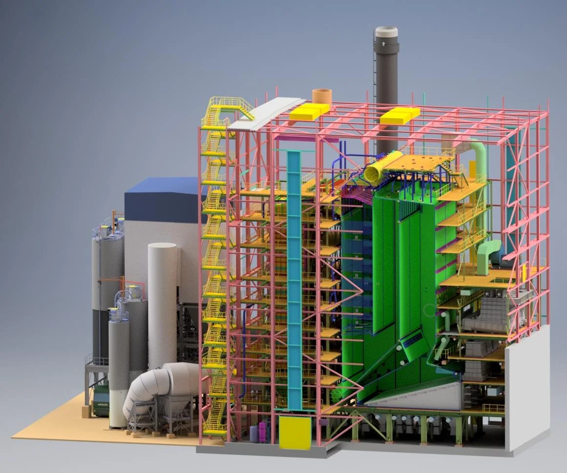 3D model of the biomass CHP plant in Hürth